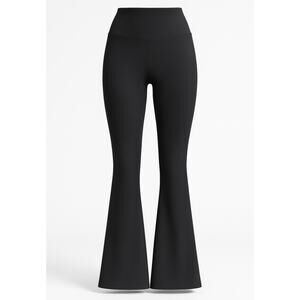 High Waist Ribbed Flare Yoga Pants Black Stretch Lounge Leggings Women’s M